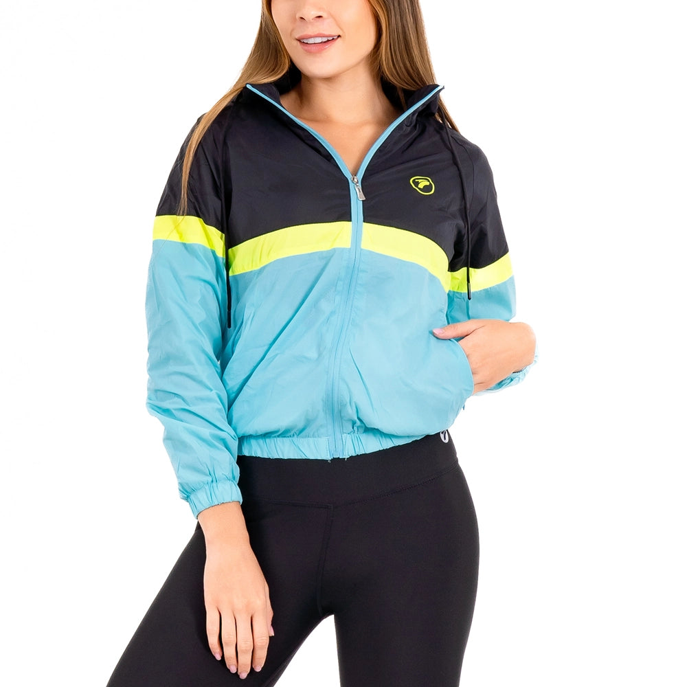 CHAQUETA ROMPEVIENTO THUNDER M - NEGRO-VERDE MENTA